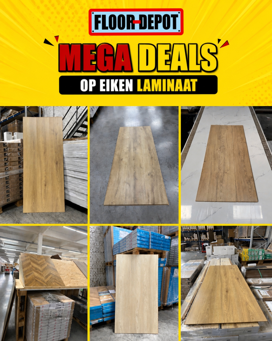 Floor-Depot Facebook ad: LAMINAAT PROMO 7,95€