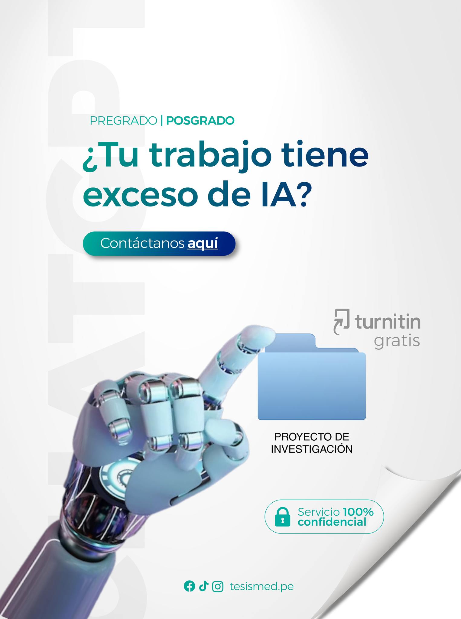Tesis y Proyectos en Ciencias de la Salud Facebook ad: Tu trabajo tiene exceso de IA?