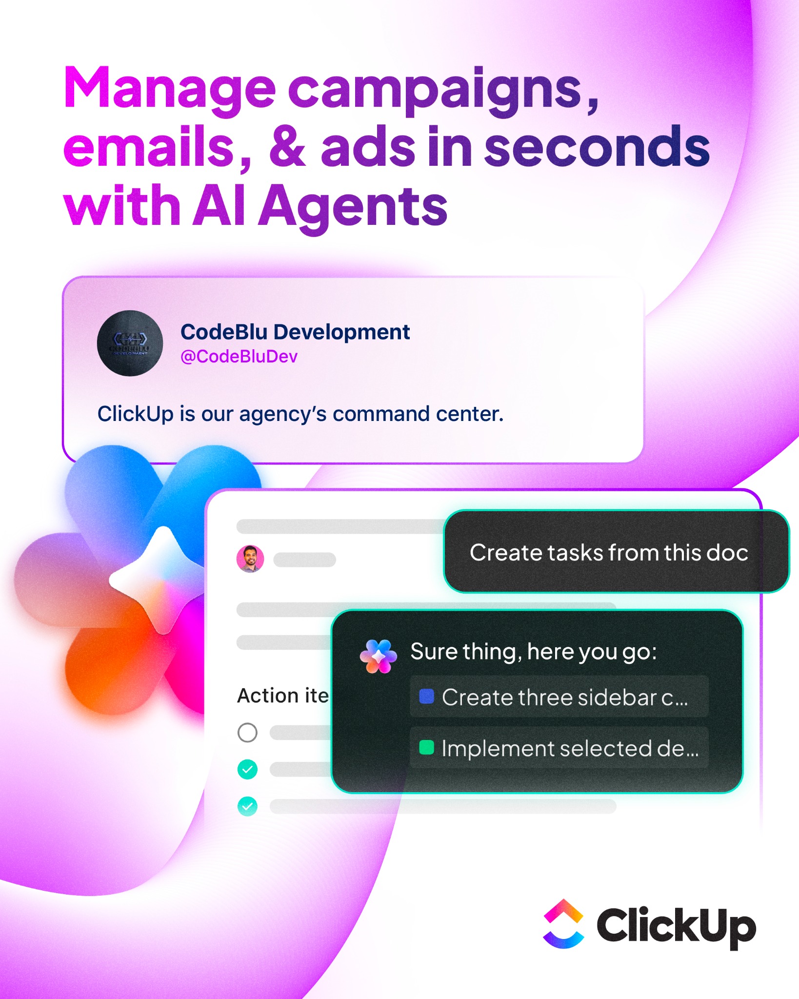 ClickUp Facebook ad