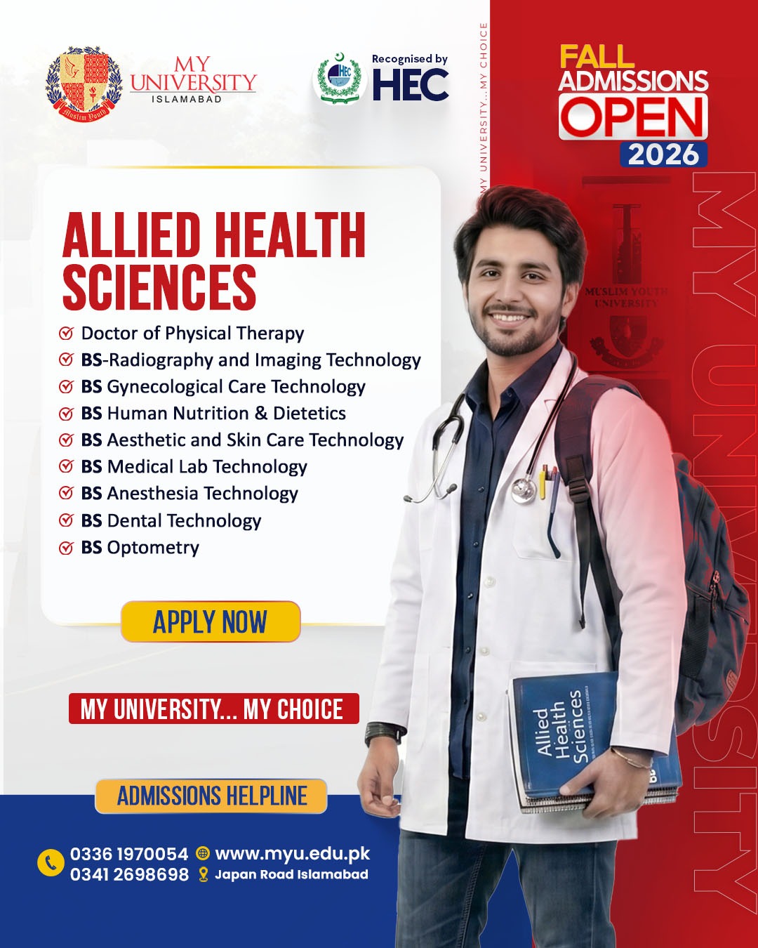 MY University Facebook ad: Choose your preferred Allied Health Sciences program…