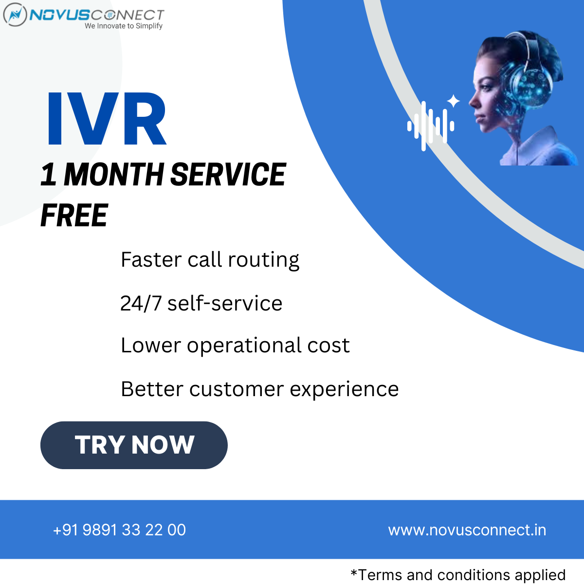Novus Connect Private Limited Facebook ad: Never Miss a Customer Call with Smart IVR
