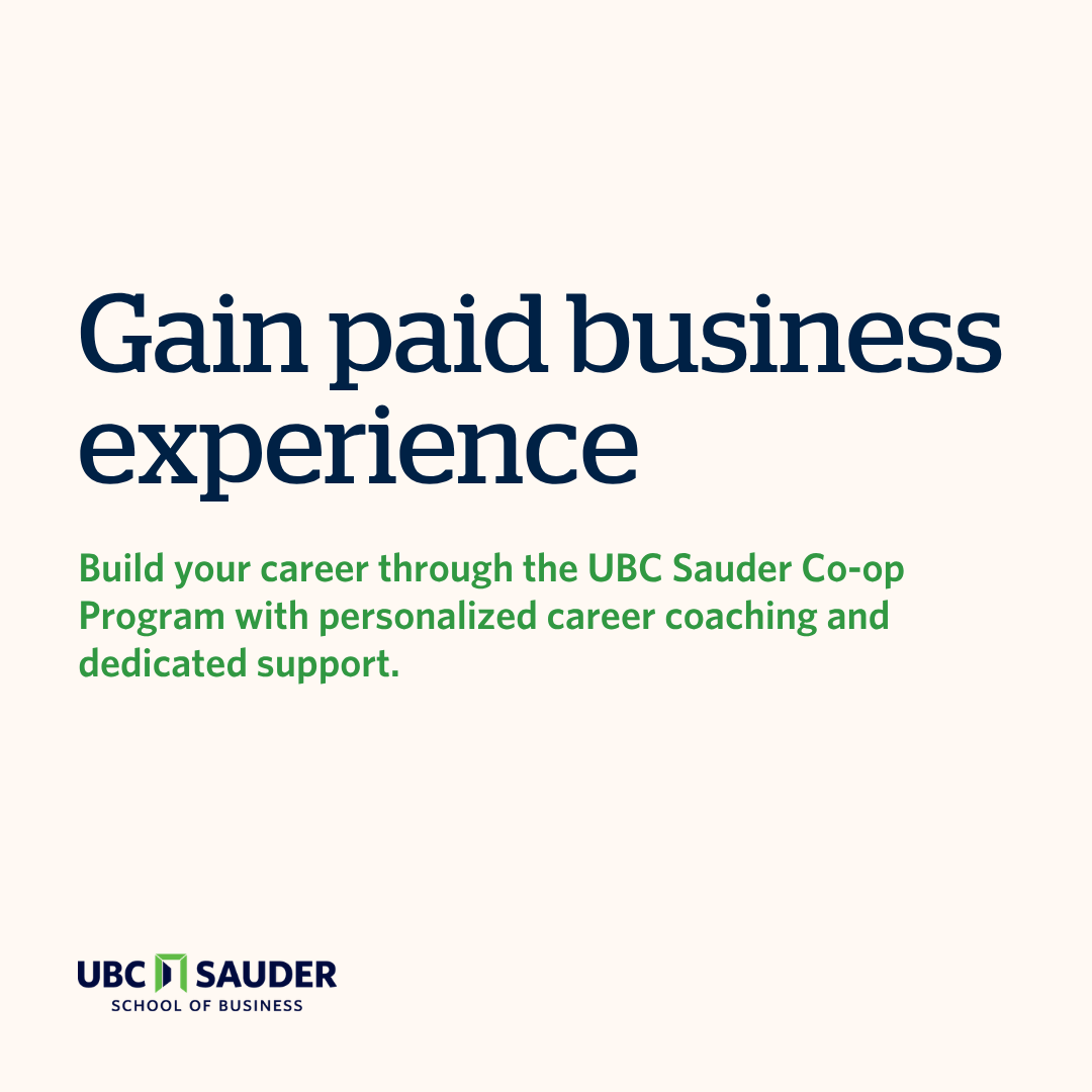 UBC Sauder School of Business Facebook ad: Take your learning beyond the classroom through the…