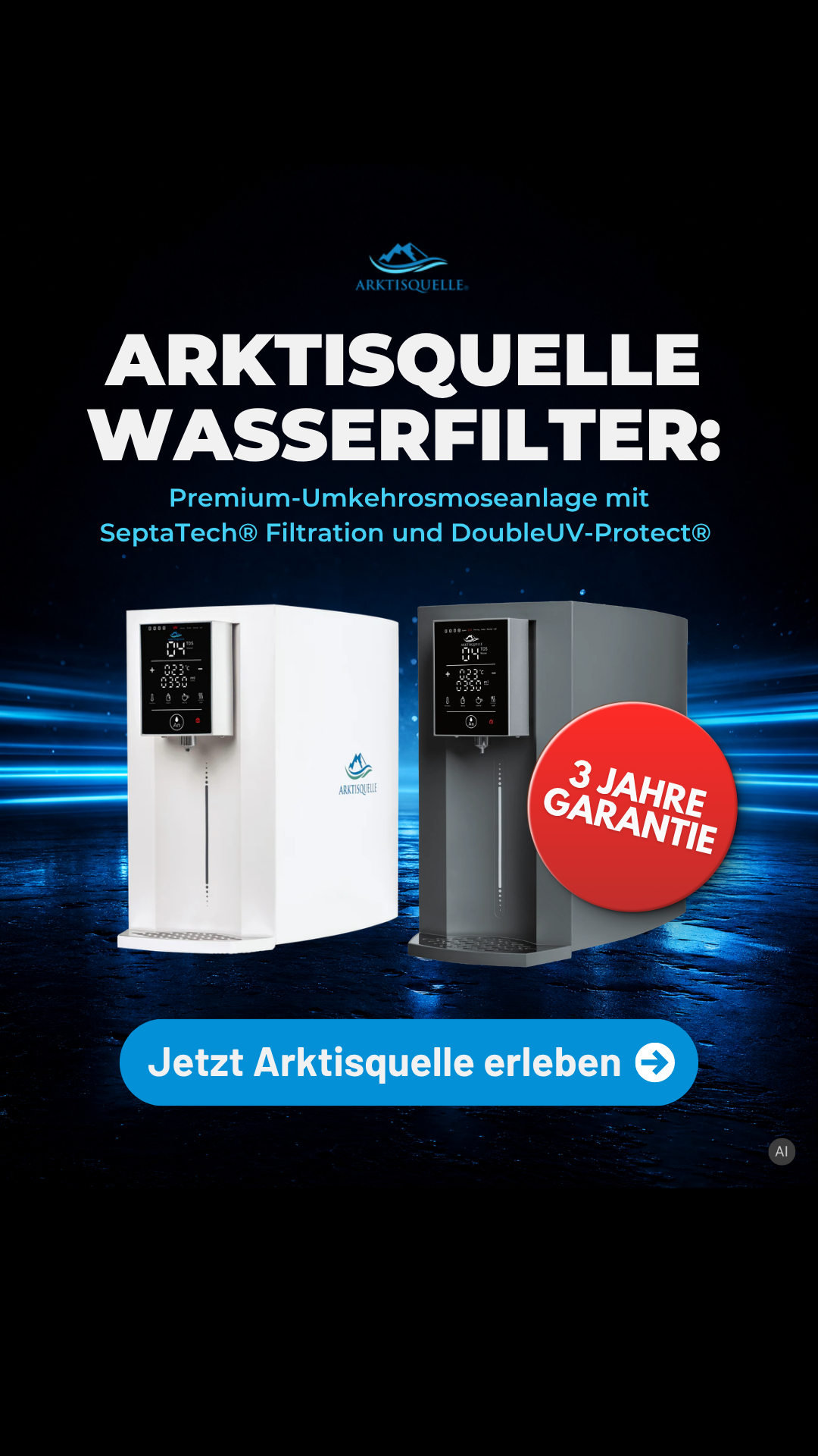 Arktisquelle Facebook ad: Wie viel Geld trinkst du jedes Jahr weg?