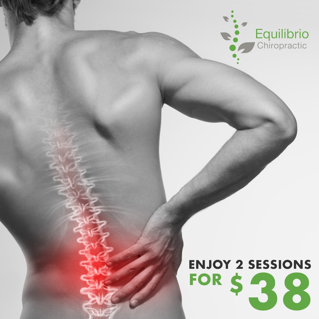 Equilibrio Chiropractic Facebook ad: Equilibro Health Chiropractic - Enjoy 2 Sessions For $38