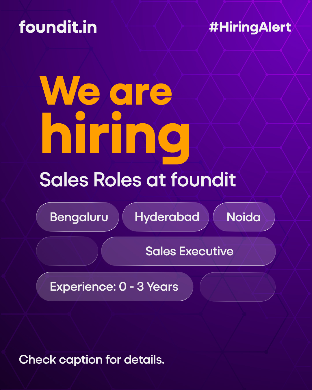 Foundit India Facebook ad: 𝗪𝗲'𝗿𝗲 𝗵𝗶𝗿𝗶𝗻𝗴 𝗳𝗼𝗿 𝗘𝘅𝗲𝗰𝘂𝘁𝗶𝘃𝗲…
