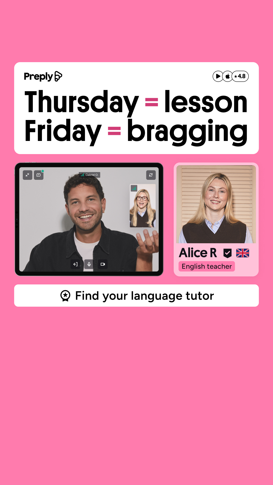 Preply Facebook ad