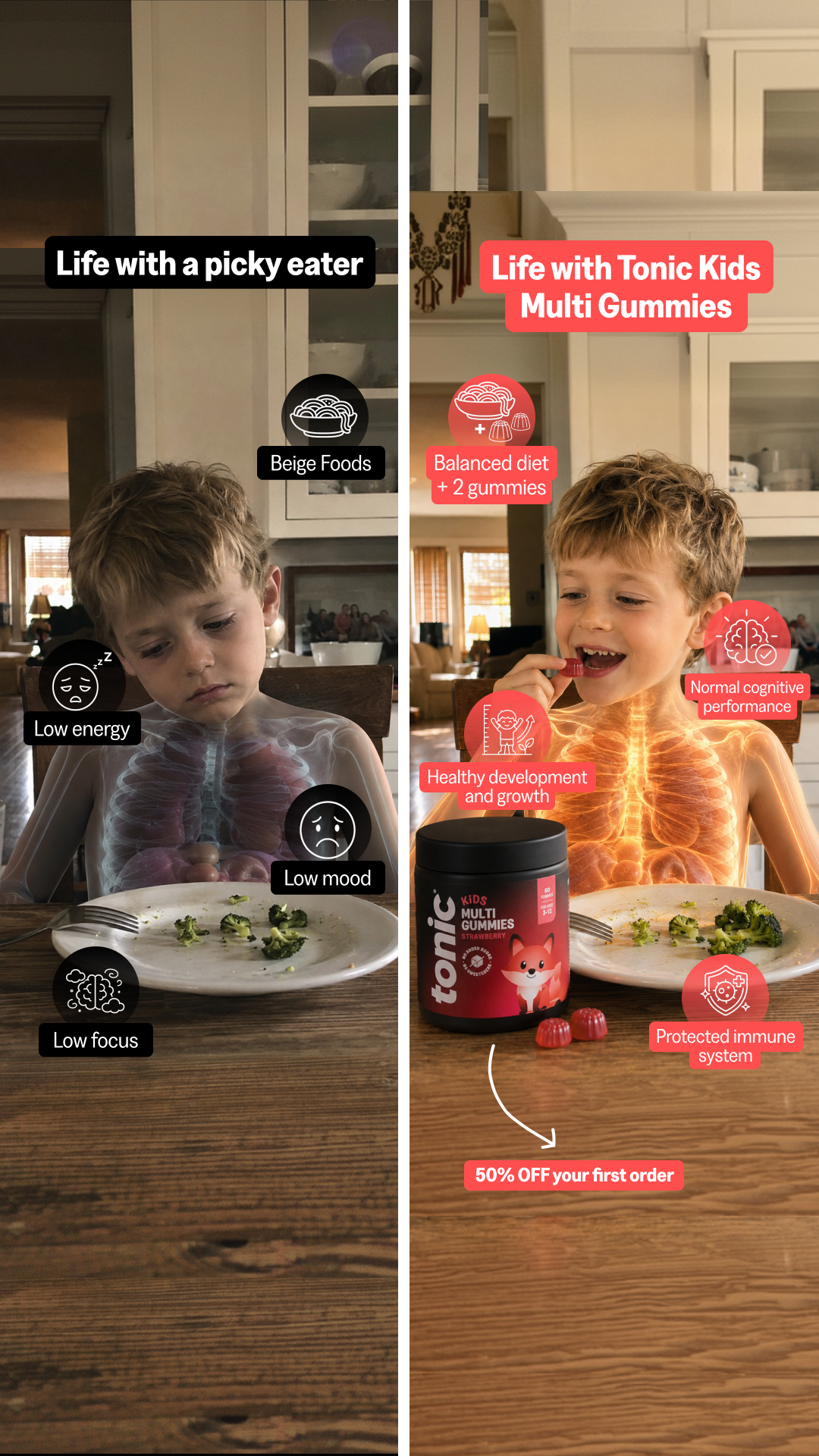 Tonic Health Facebook ad: Kids Love It. Parents Trust It.
