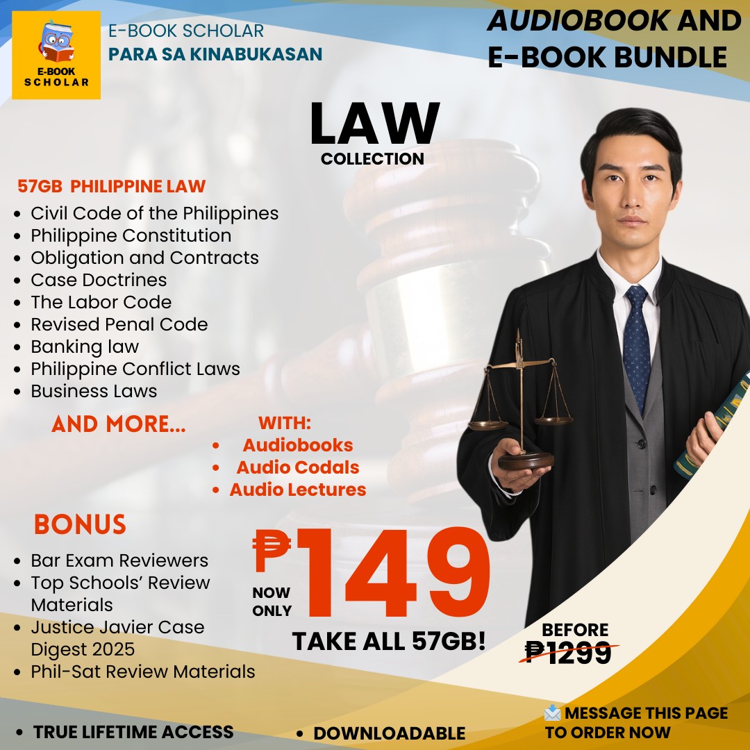 E-Book Scholar Facebook ad: STOP SCROLLING: The Only Philippine Law Bundle You’ll…