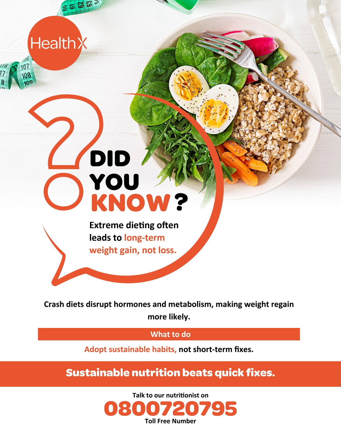Health_X_Africa Facebook ad: Quick fixes often lead to quick rebounds.