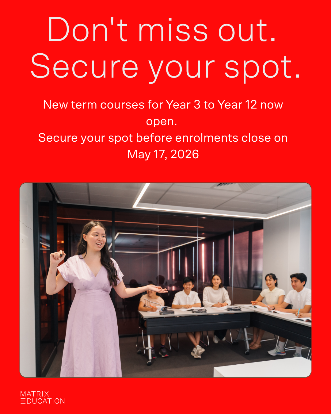 Matrix Education Facebook ad