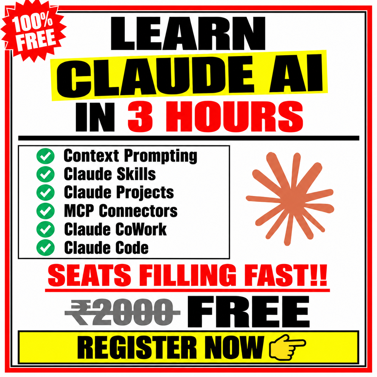 The Claude Club Facebook ad: Free 3-Hour Claude Masterclass, For Job Professionals