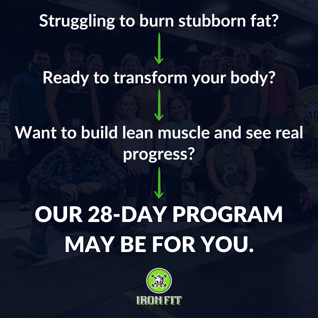 Iron Fit Strength & HIIT Facebook ad: [STONE OAK] 28-DAY BACK INTO FITNESS PROGRAM