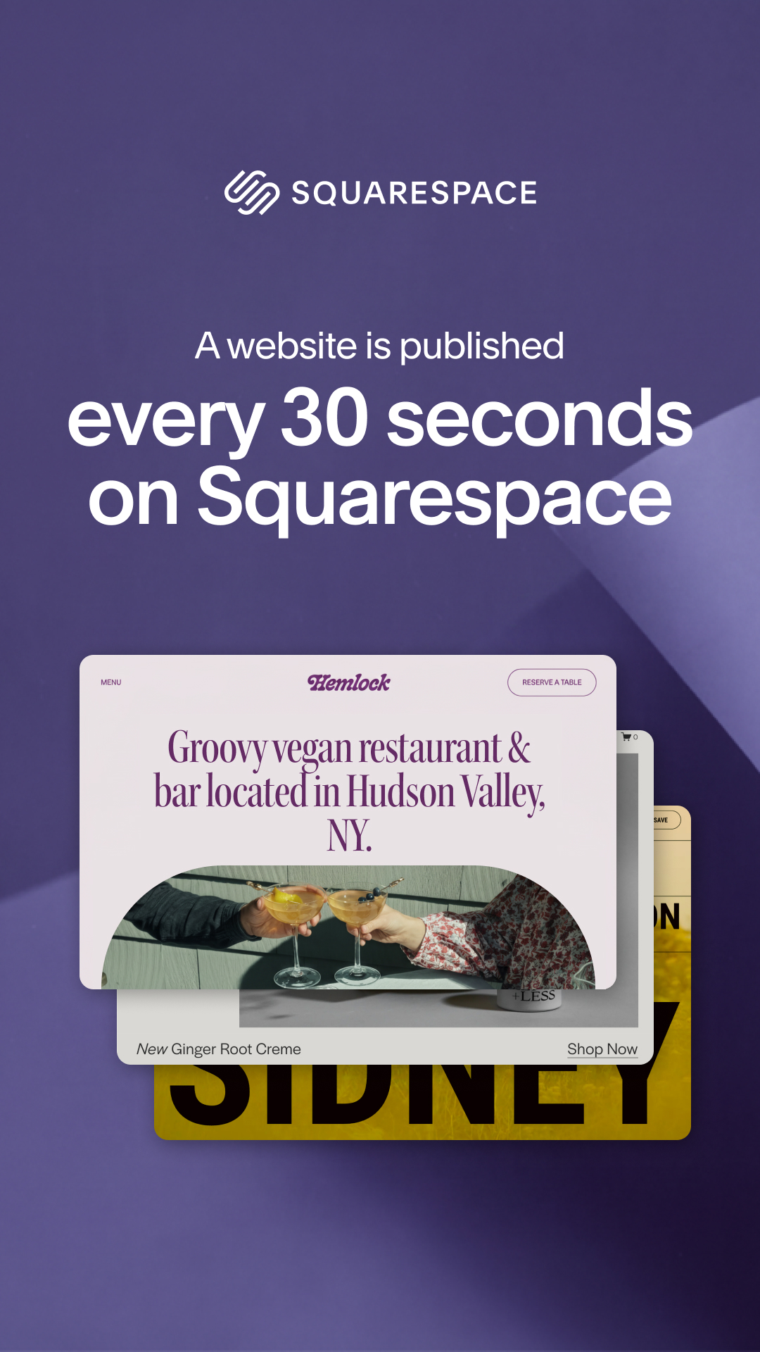 Squarespace Facebook ad: A New Site Every 30 Seconds