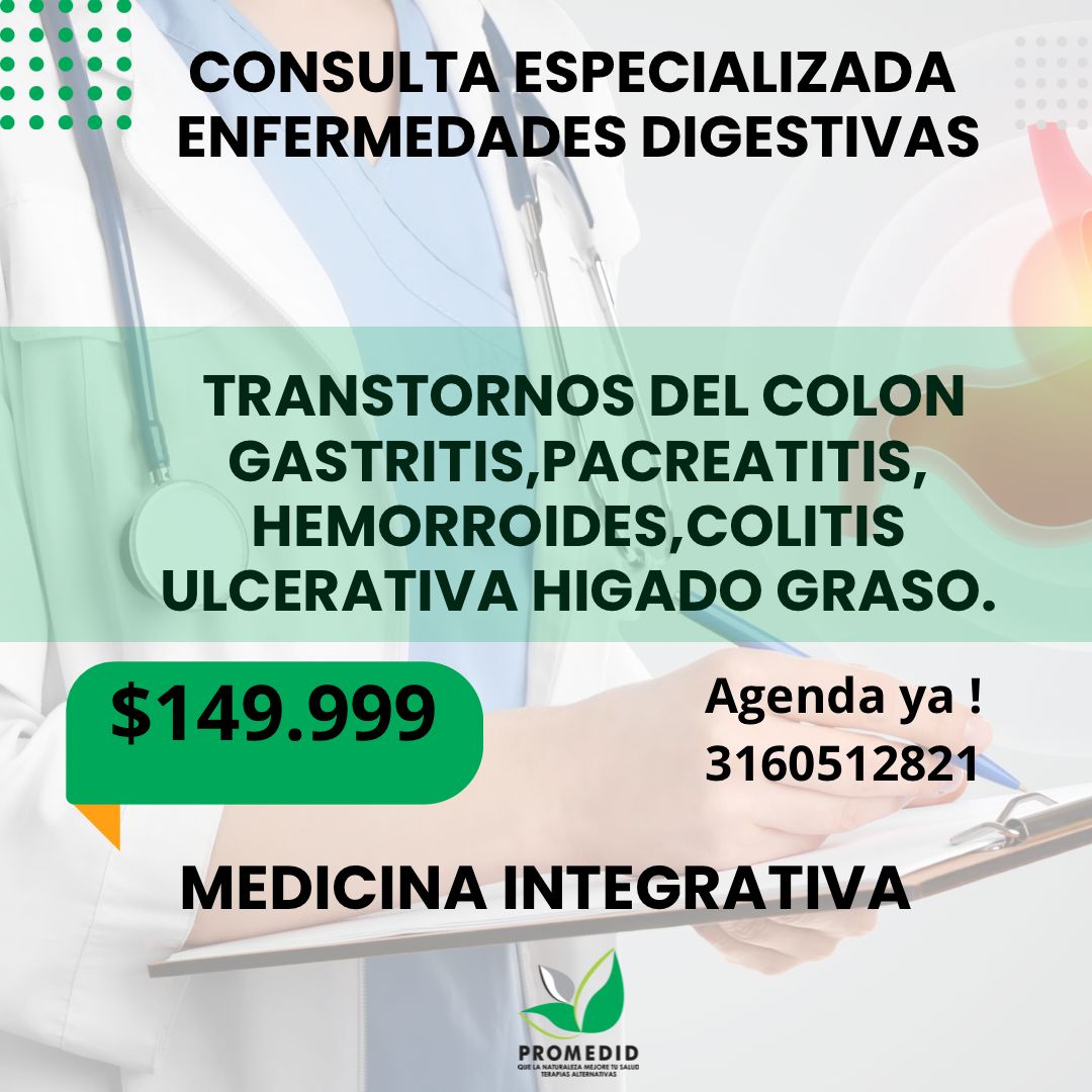 PROMEDID. Facebook ad: ¡Recupera tu salud digestiva de forma integral!