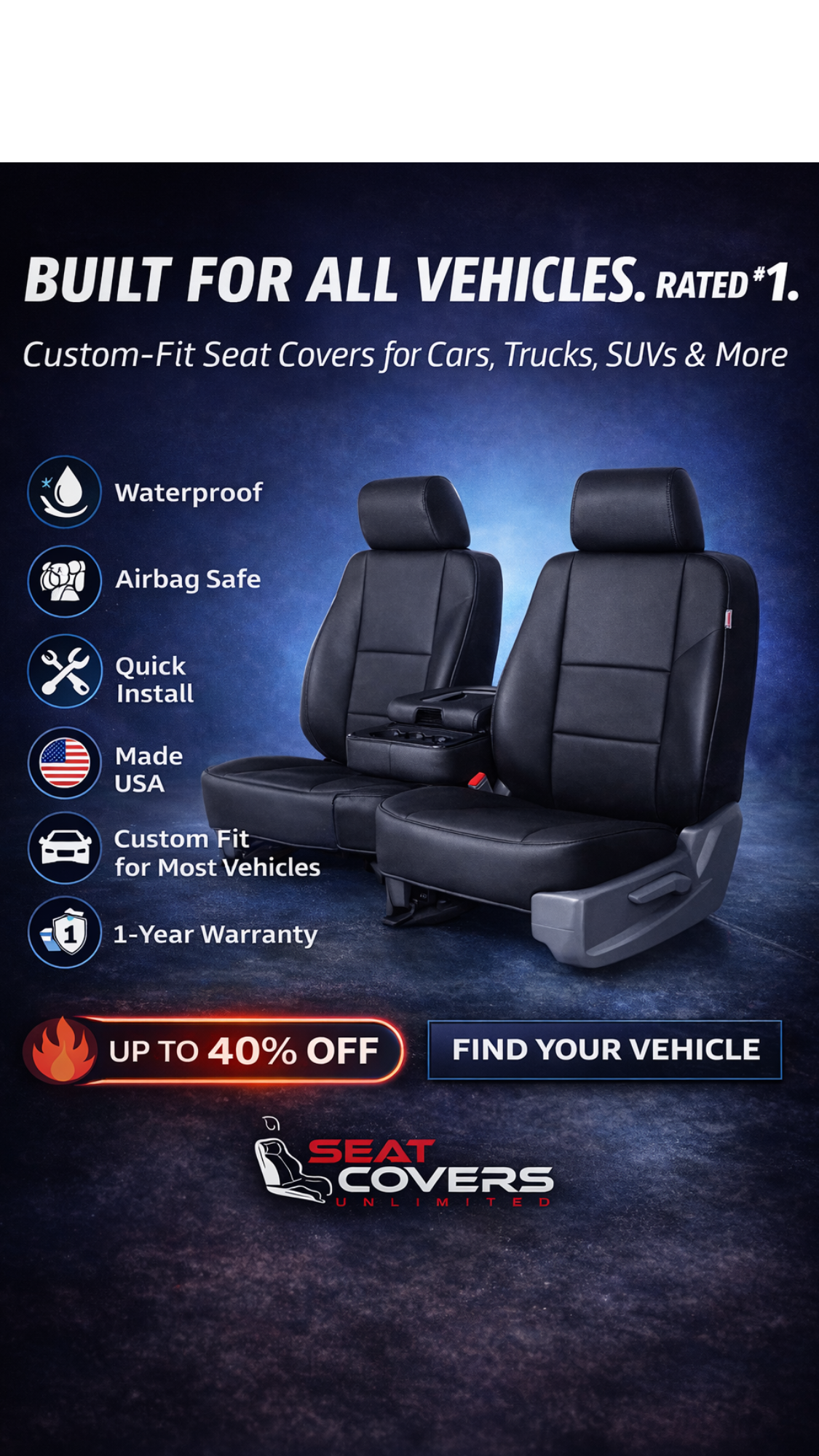 Seat Covers Unlimited Facebook ad