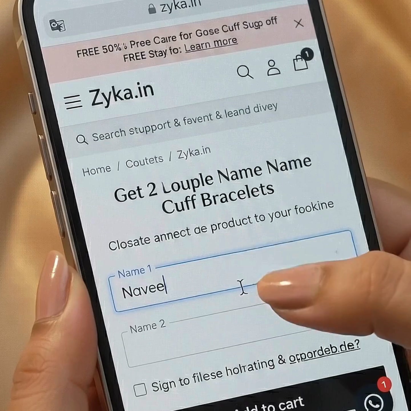 Zyka Store Facebook ad: Apne Pyaar Ko Pehnaiye Ye Bracelet