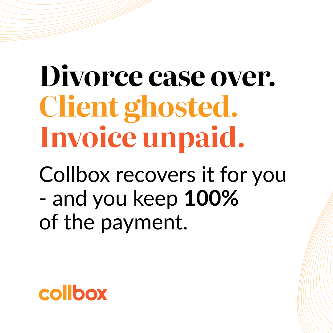 CollBox Facebook ad: Flat-Fee Unpaid Invoice Recovery for Law Firms