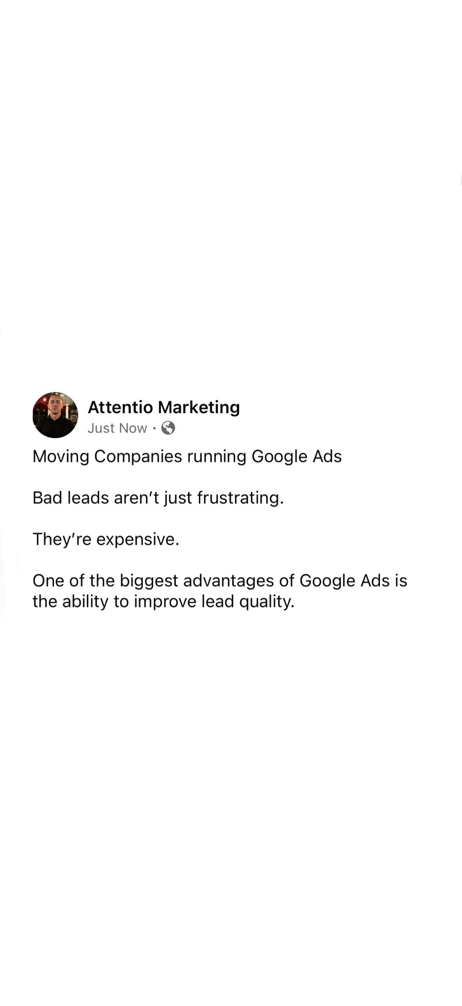 Attentio Marketing Facebook ad