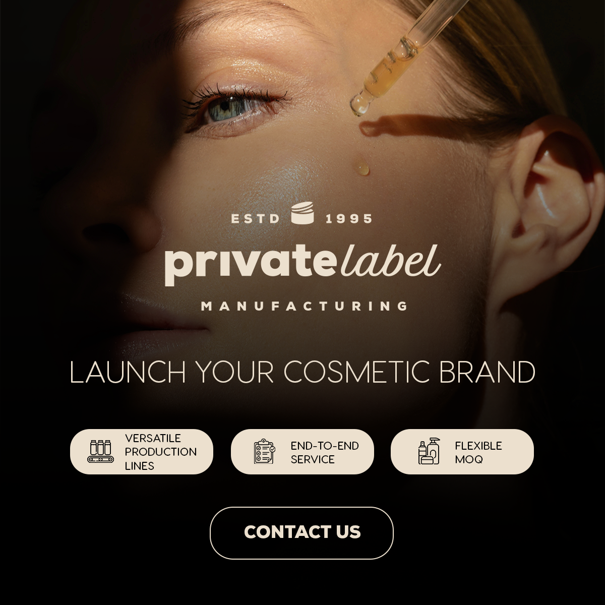 Private Label by C&C Laboratory Facebook ad: Start your product line