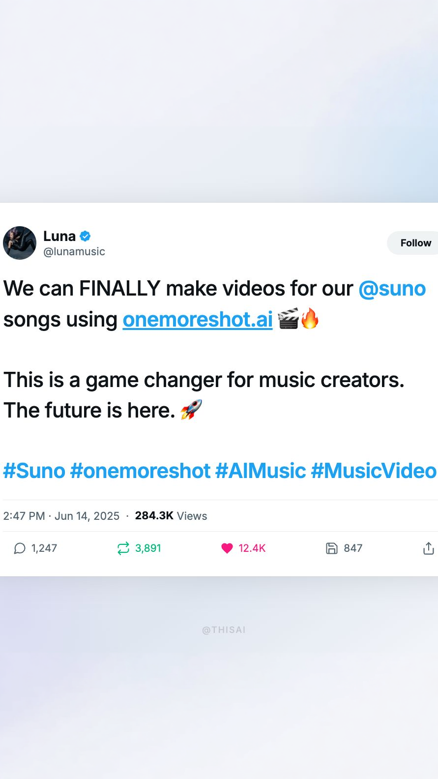 1 More Shot Facebook ad: Create AI Music Magic