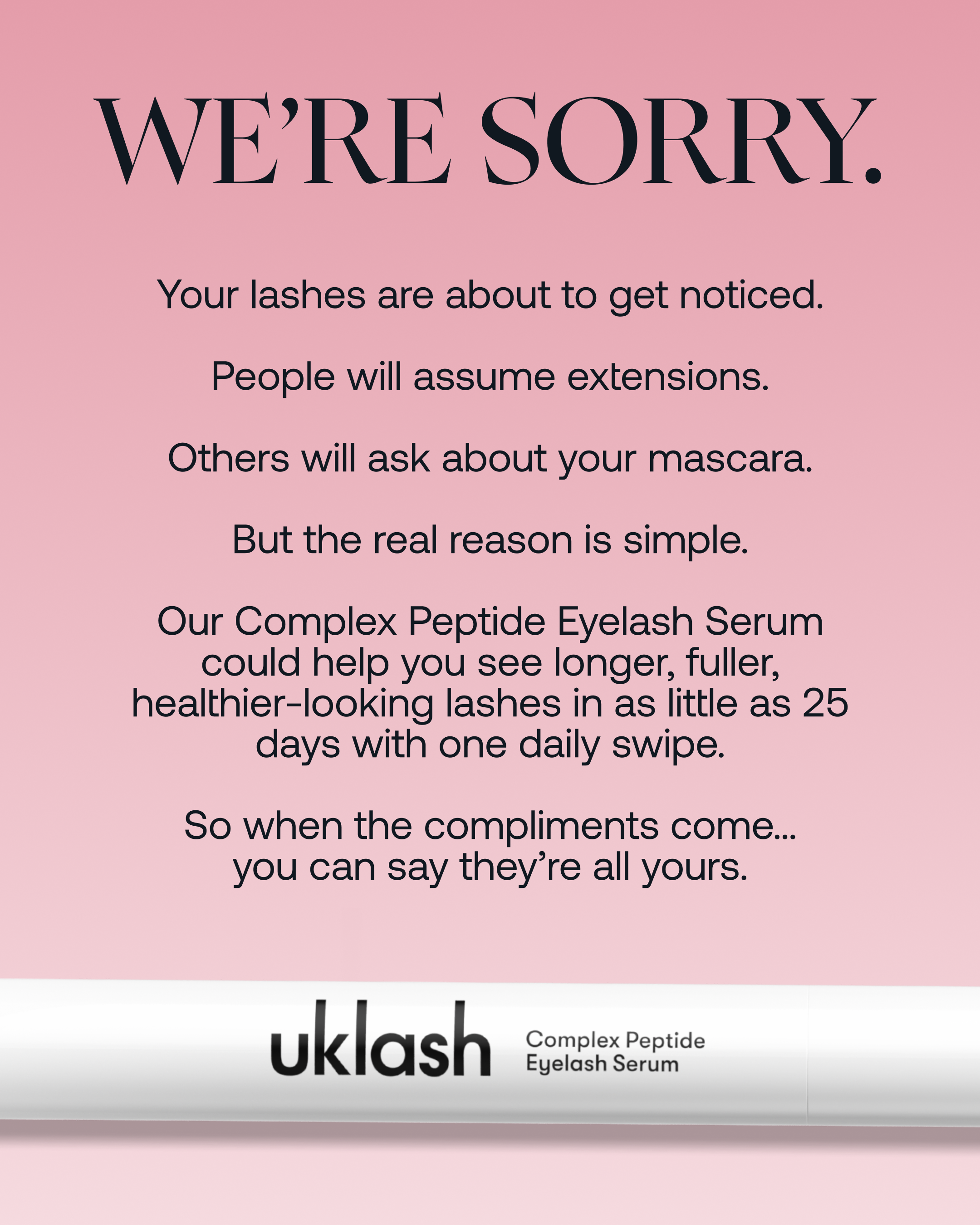 Uklash Facebook ad: Longer-Looking Lashes In 25 Days