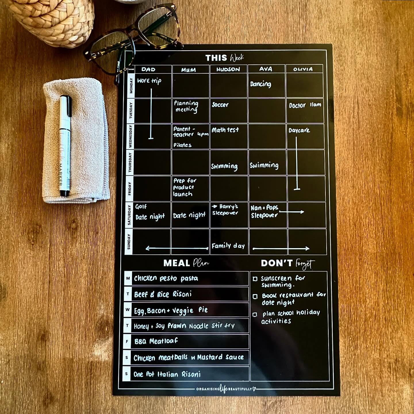 Organising Life Beautifully Facebook ad: All-In-One Acrylic Wall Planner, Clear & Functional Family…