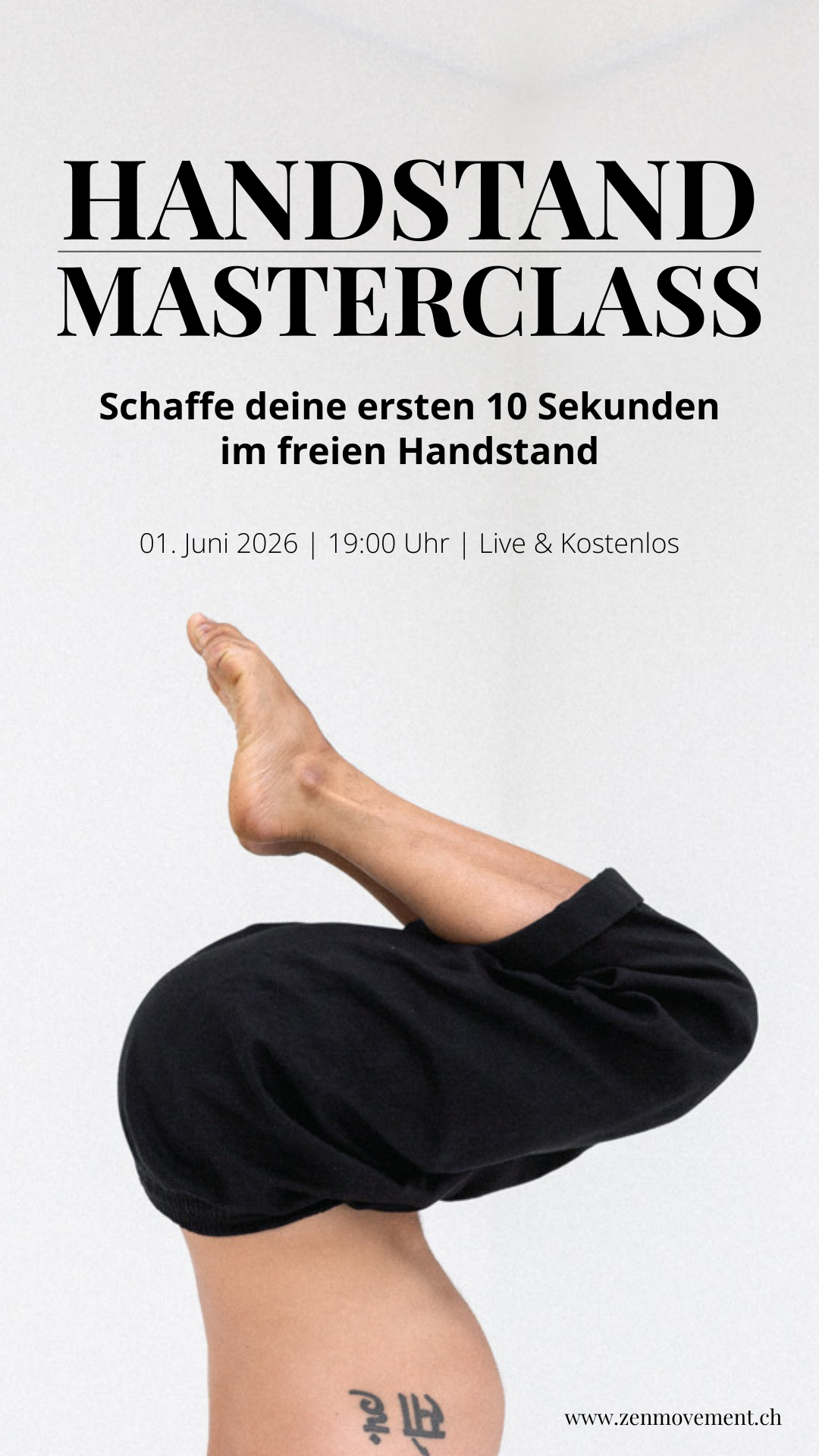 Zen Movement Facebook ad: Kostenlose Handstand Masterclass