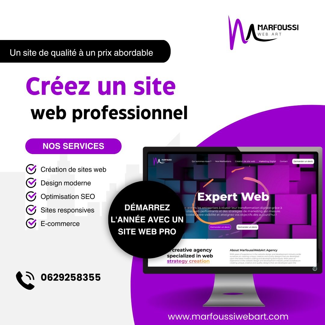 Marfoussi Web Art Facebook ad: Boostez Votre Entreprise avec un Site Web Sur-Mesure!