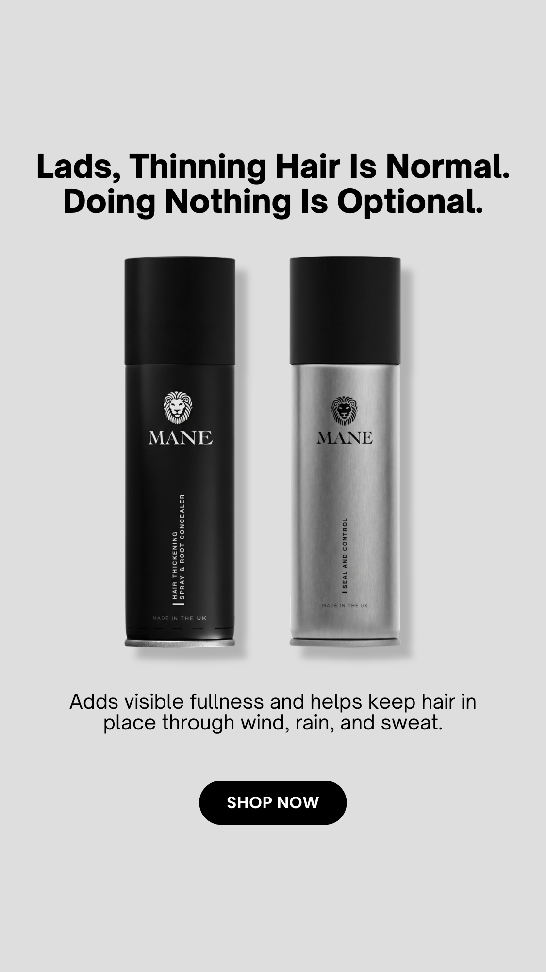 Mane Europe Hair Thickening Products Facebook ad