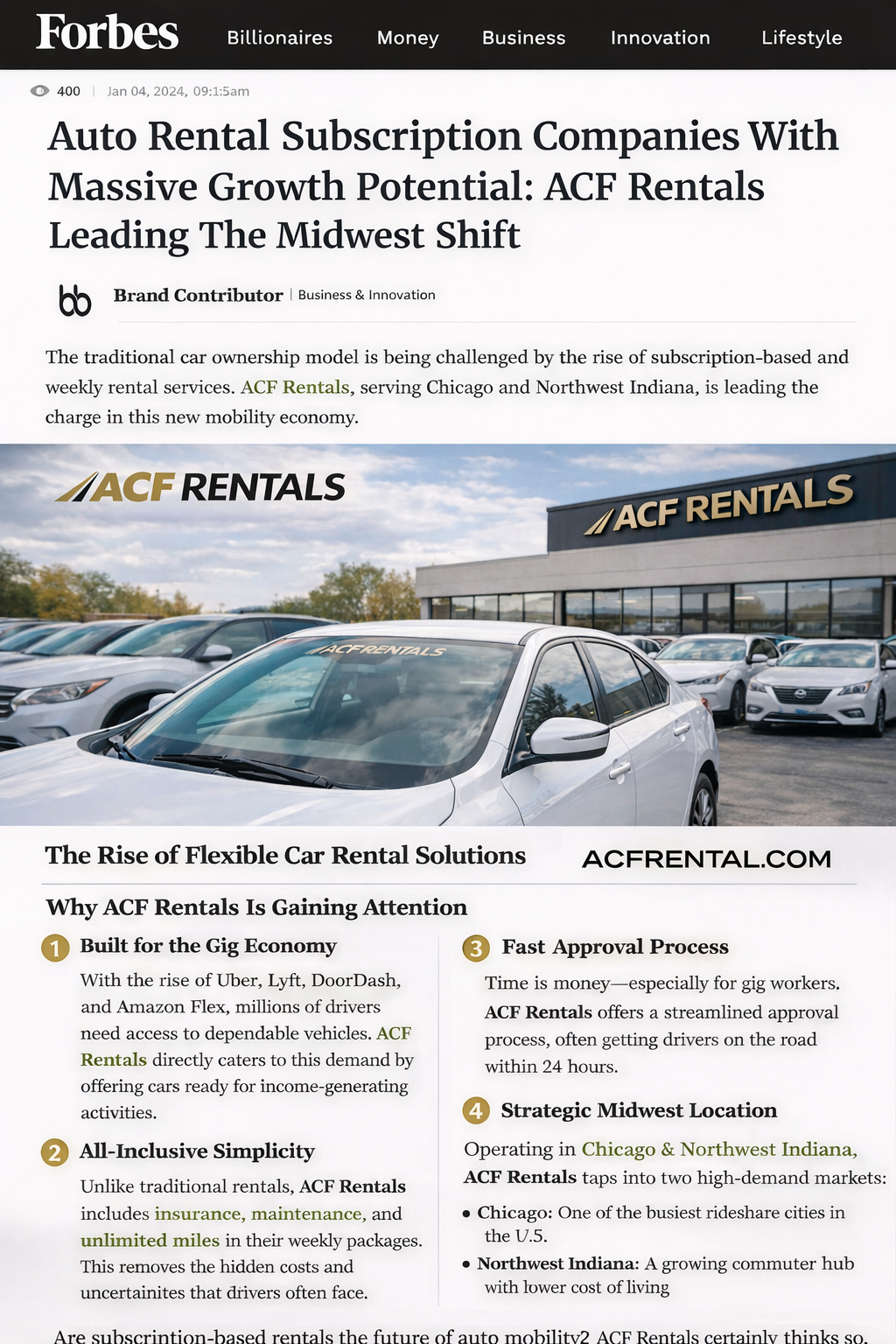 ACF Rentals Facebook ad from Apr 8, 2026