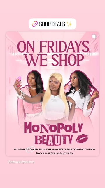 Monopoly Beauty Facebook ad: Raw/ Virgin Hair Extension & Wigs