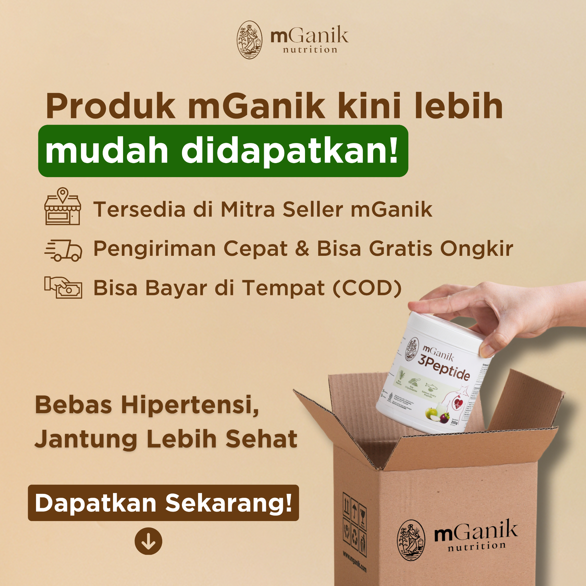 mGanik 3Peptide Beli Sekarang Facebook ad: Produk mGanik Mudah Didapatkan