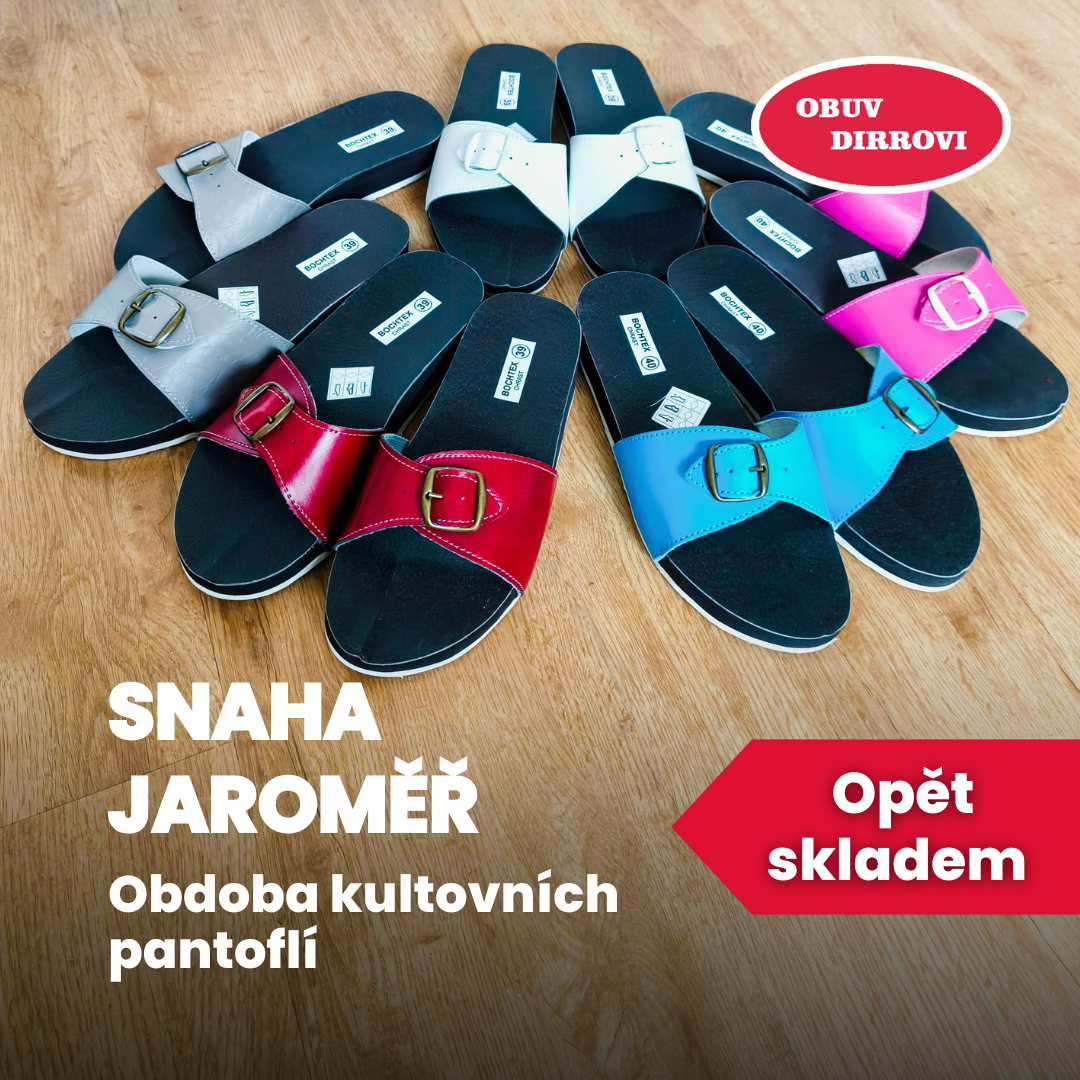 ObuvDirrovi.cz Facebook ad: Kultovní zdravotní pantfole jsou ZNOVU SKLADEM!