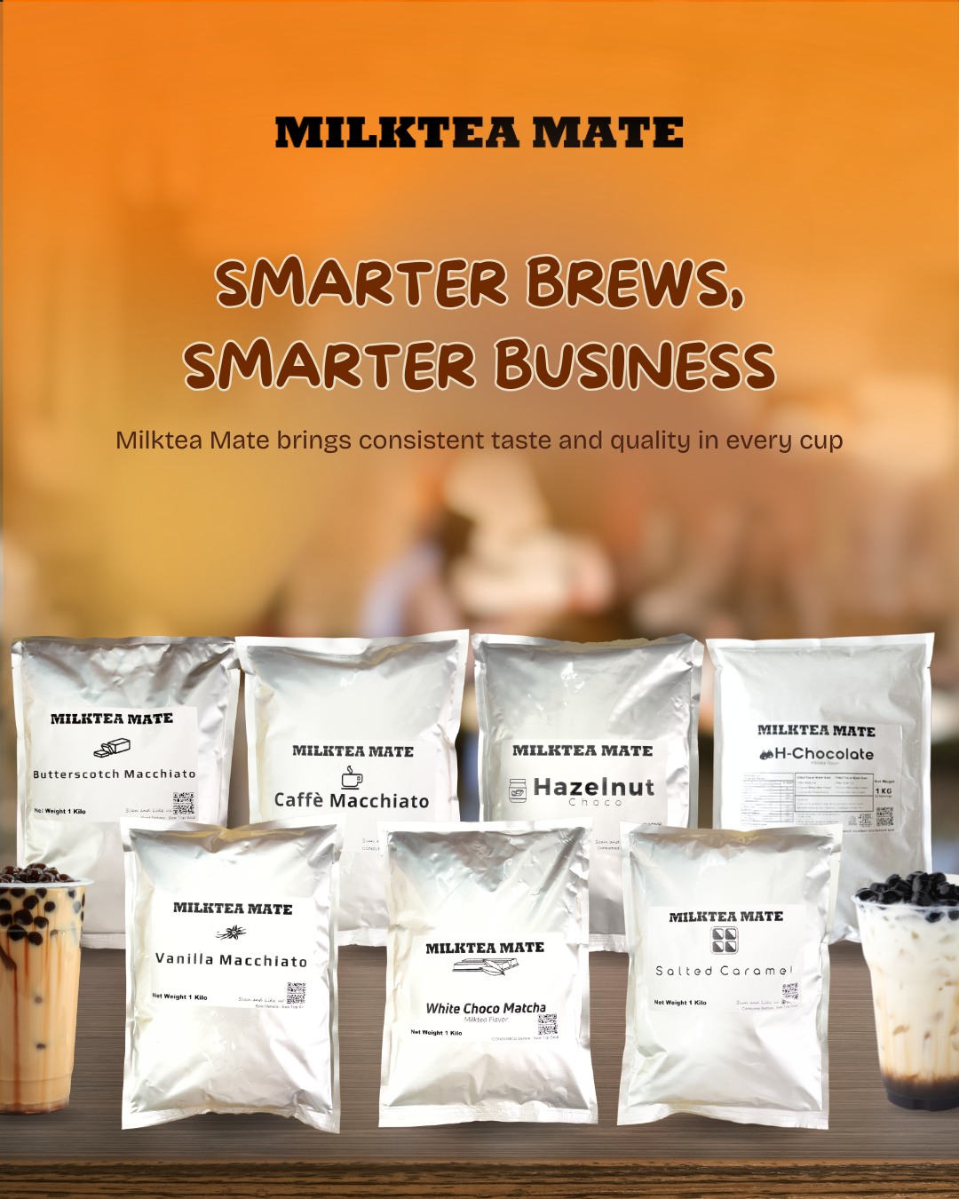 Milktea Mate Facebook ad: Powdered milk tea powders and mixes from Milktea…