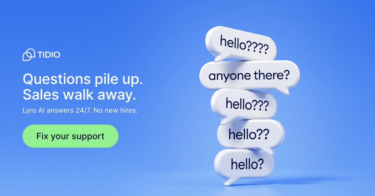 Tidio Facebook ad: Keep the customers you paid to win