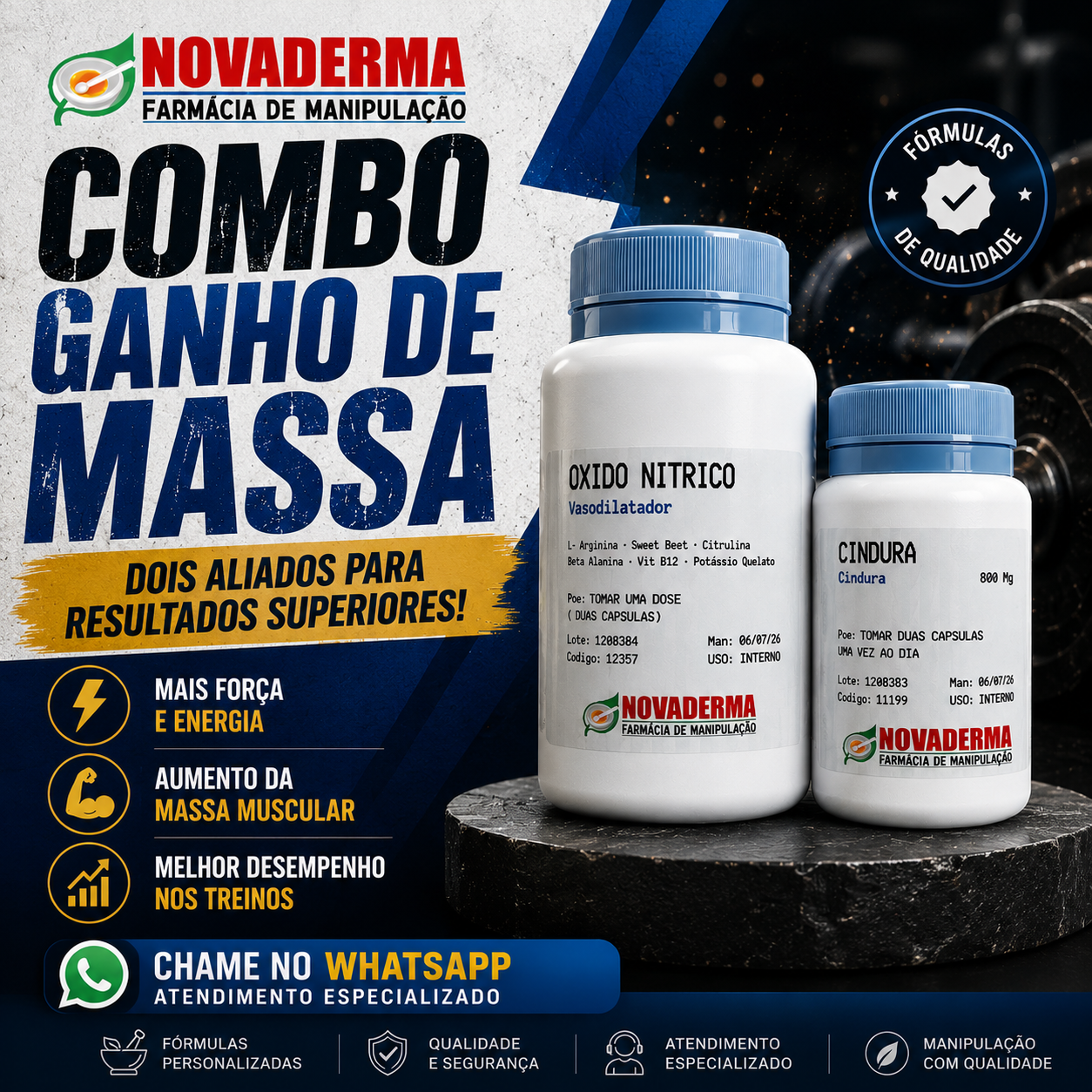 Novaderma Farmácia de Manipulação Facebook ad: Converse conosco