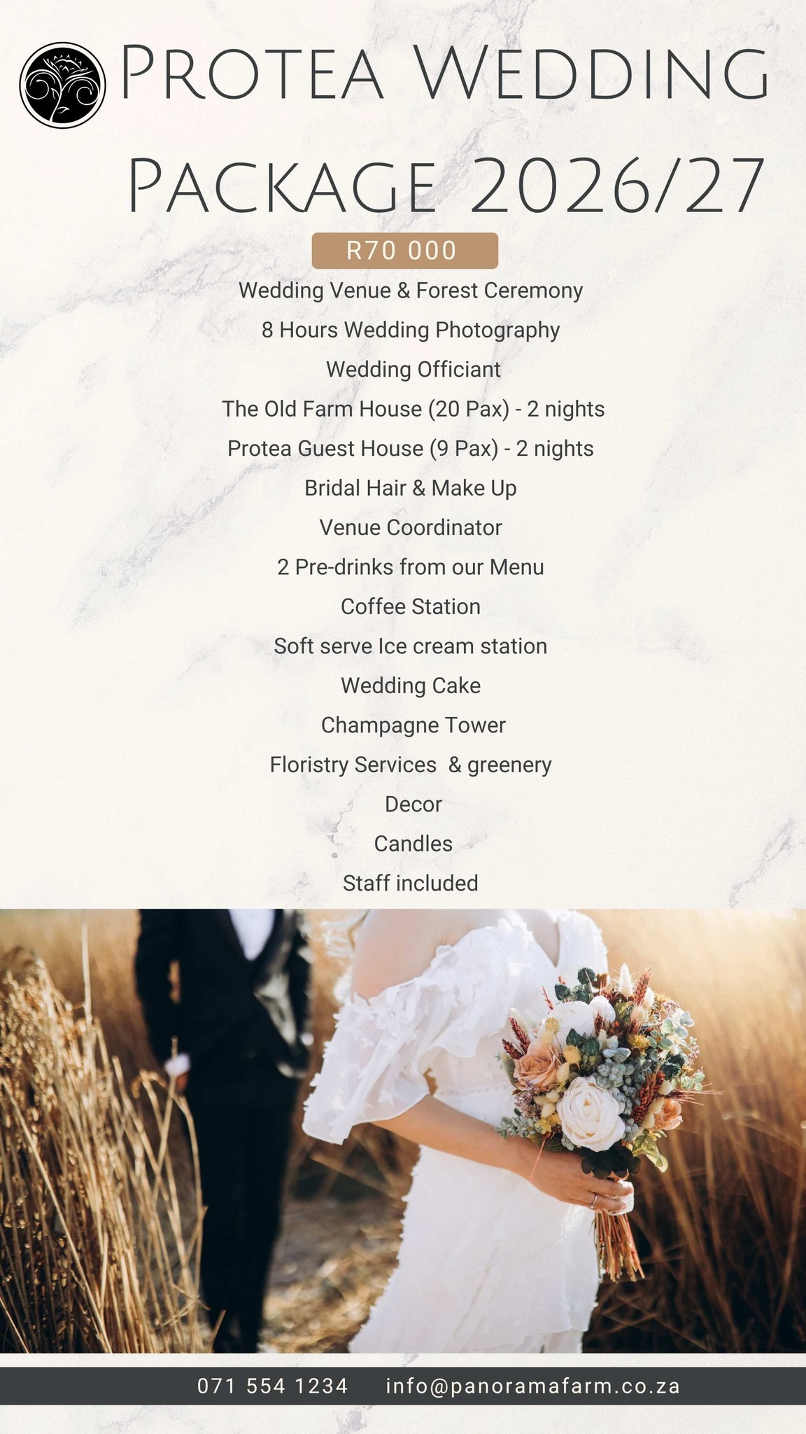 Panorama Wedding Venue Facebook ad: We offer you an unrivaled experience in our…