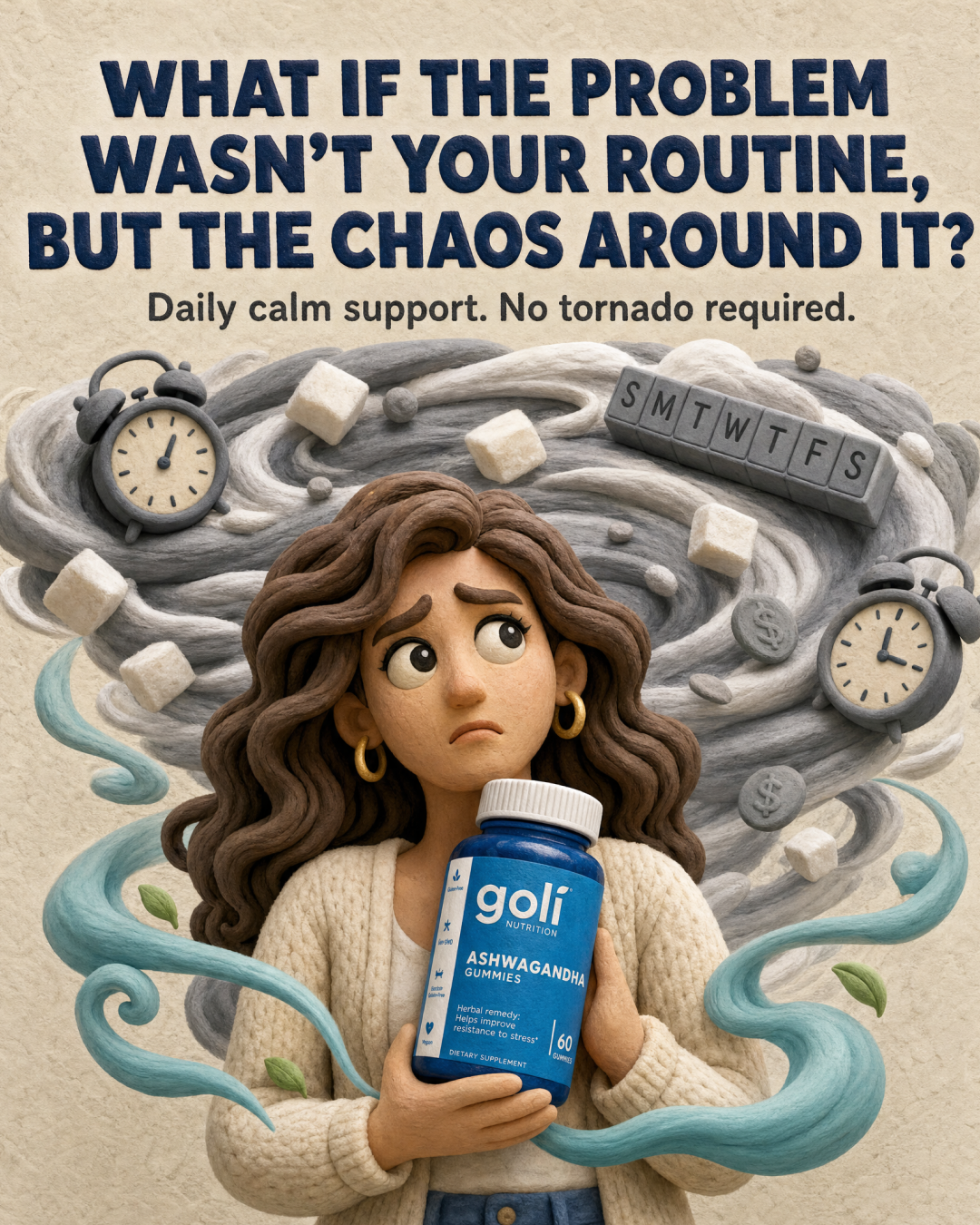 Goli Facebook ad: Meditated. Still Stressed.