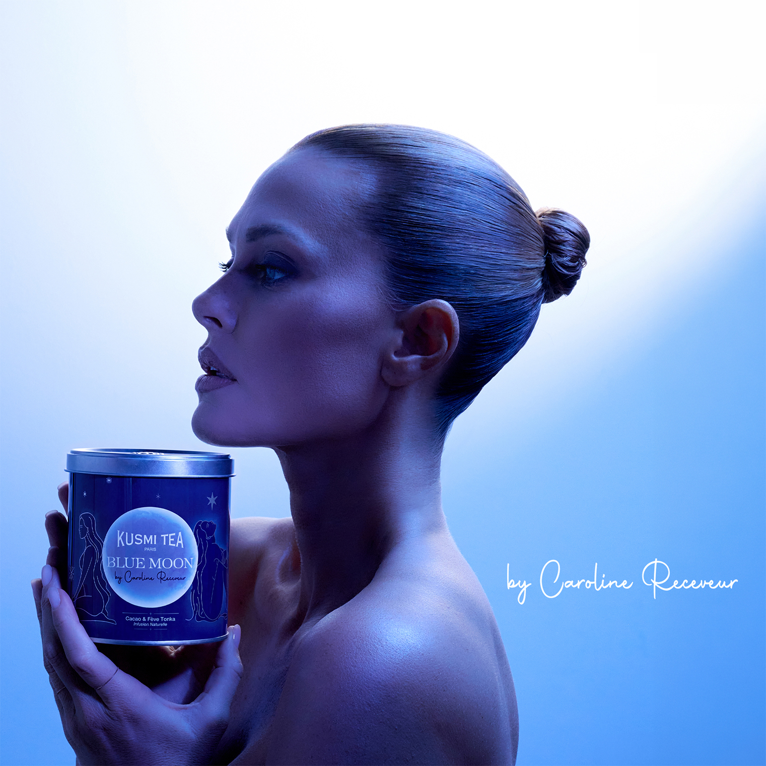 Kusmi Tea Facebook ad: Blue Moon, l'infusion signée Caroline Receveur x Kusmi…
