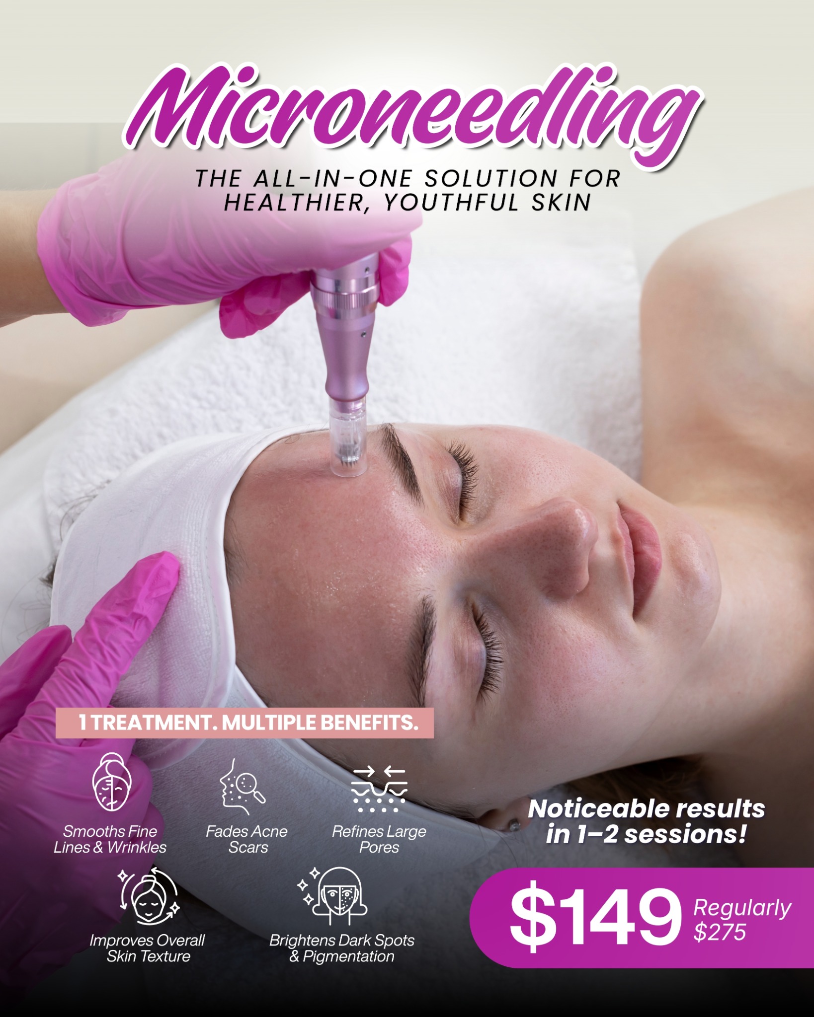 Mökki Aesthetics Facebook ad: [Save $125] Smoother, Brighter-Looking Skin ONLY $149