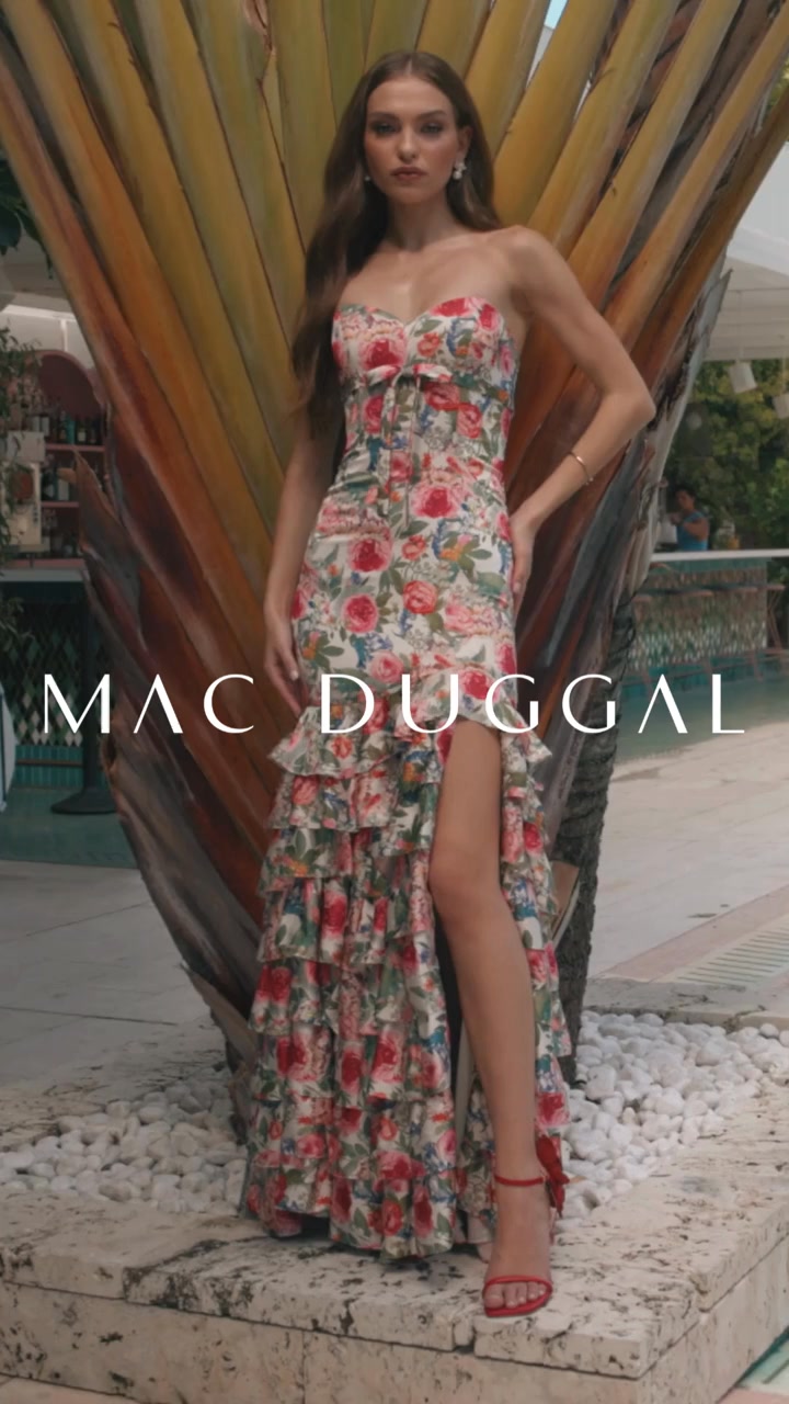 Mac Duggal Facebook ad: Green Sleeveless Sequin A Line Ombre Gown