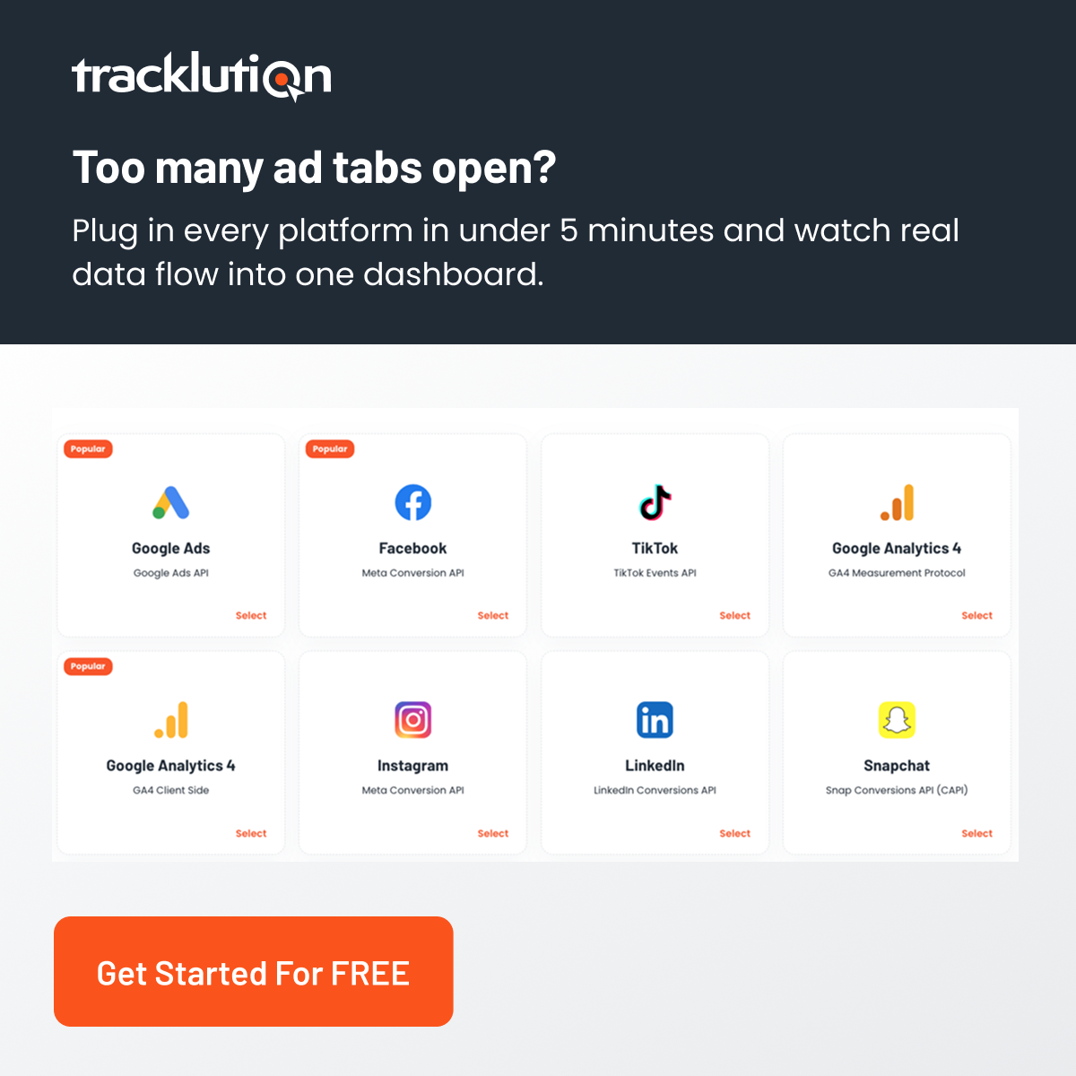 Tracklution Facebook ad