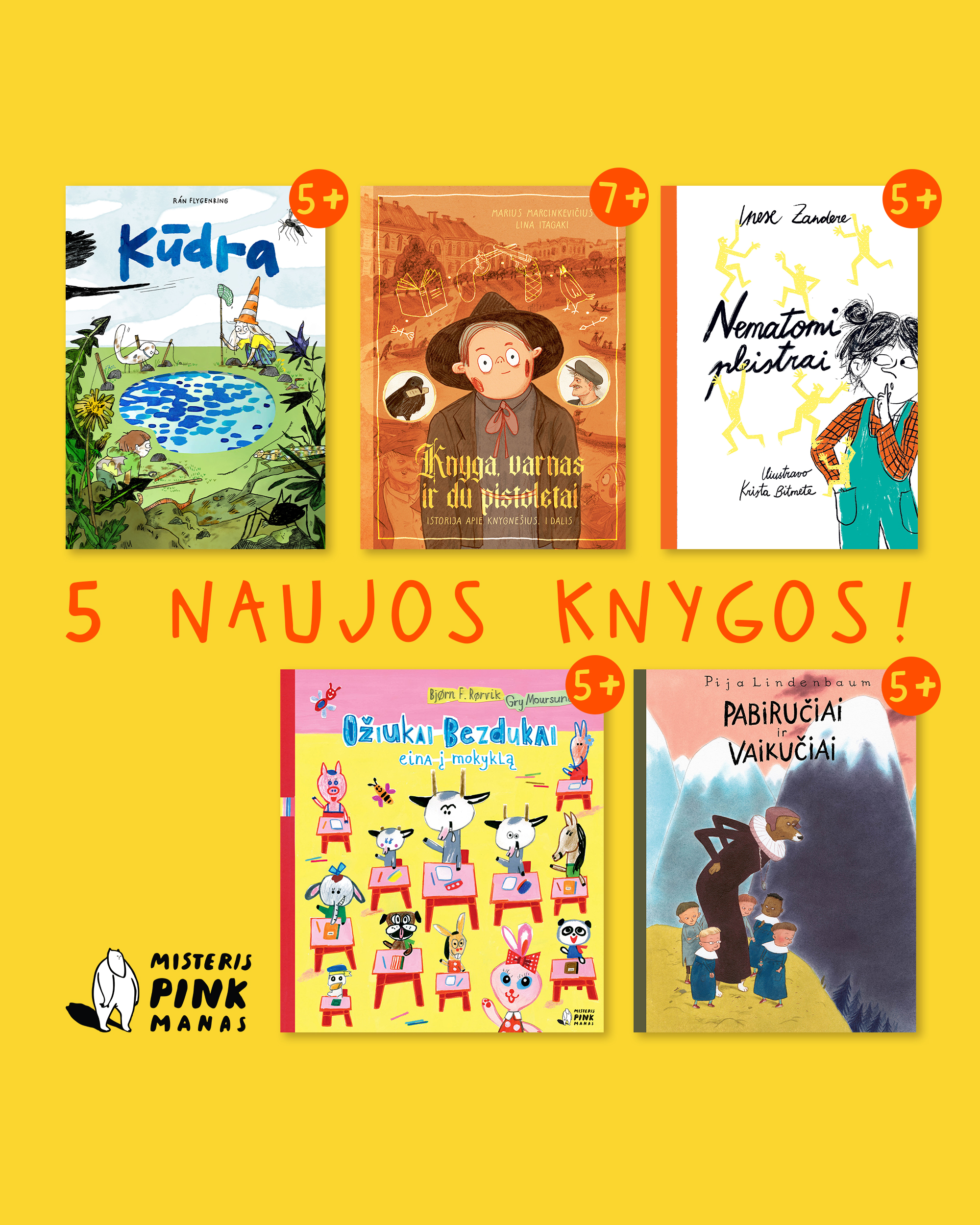 Misteris Pinkmanas Facebook ad: 5 naujos knygos vaikams!