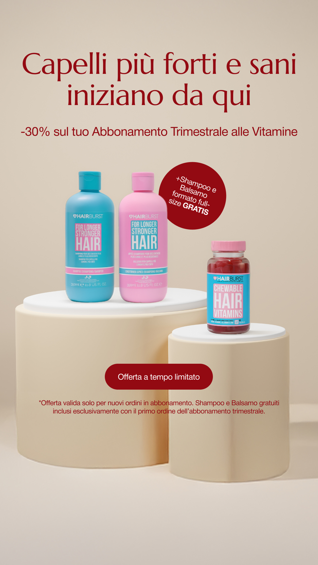 Hairburst Italia Facebook ad
