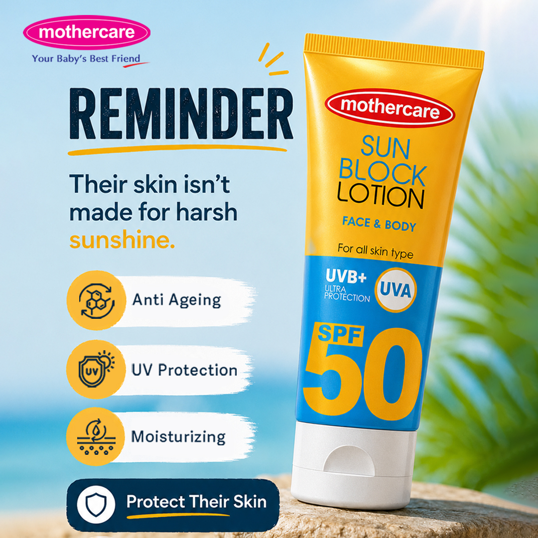 Mothercare Pakistan Facebook ad: UV protection that cares for skin