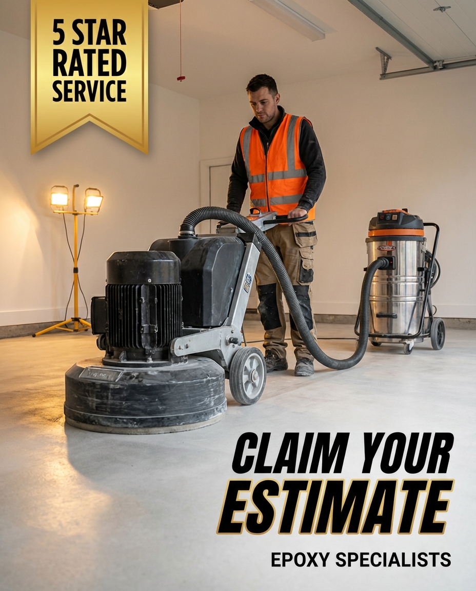 My Local Concrete Contractor Facebook ad: Epoxy Floors with Best-in-Class Warranty