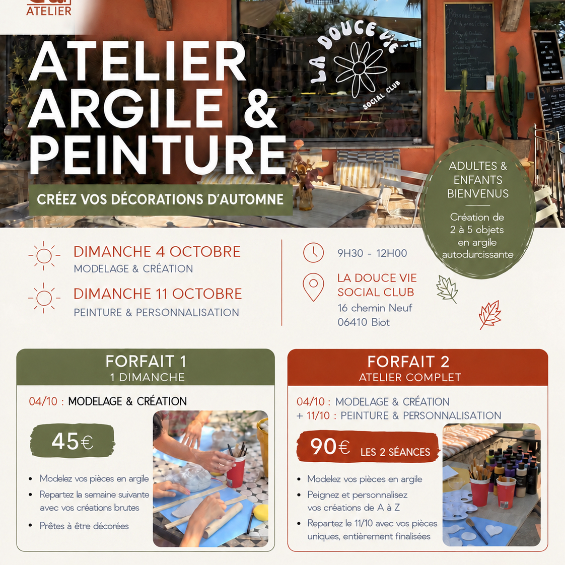 Terra Créa Atelier Facebook ad: Créer tes décorations automnales
