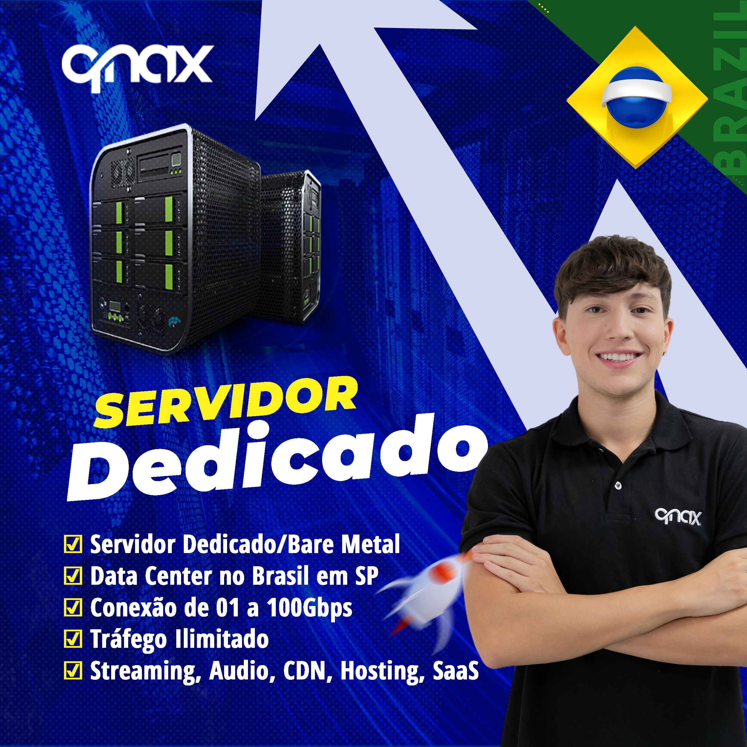 Qnax.sh Facebook ad: Servidor Dedicado no Brasil