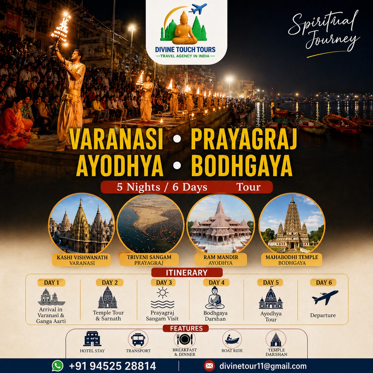 Divine Touch Tours Facebook ad: Experience India’s Divine Spiritual Tour