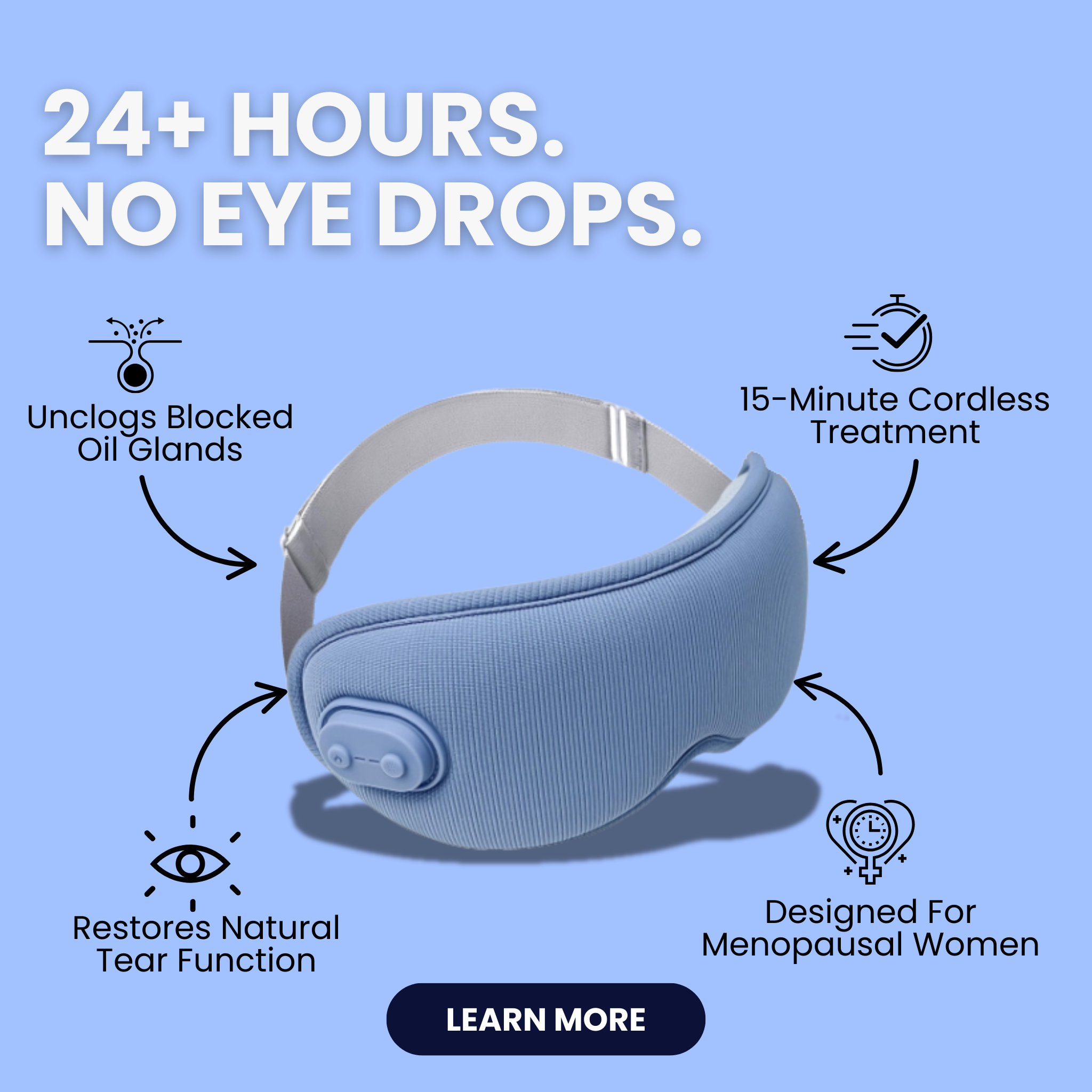 Yoli Facebook ad: Relieve Dry Eyes In Just 15 Minutes A Day